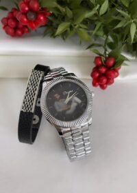 Gümüş Metal Kordon Erkek Saat - Görsel 2